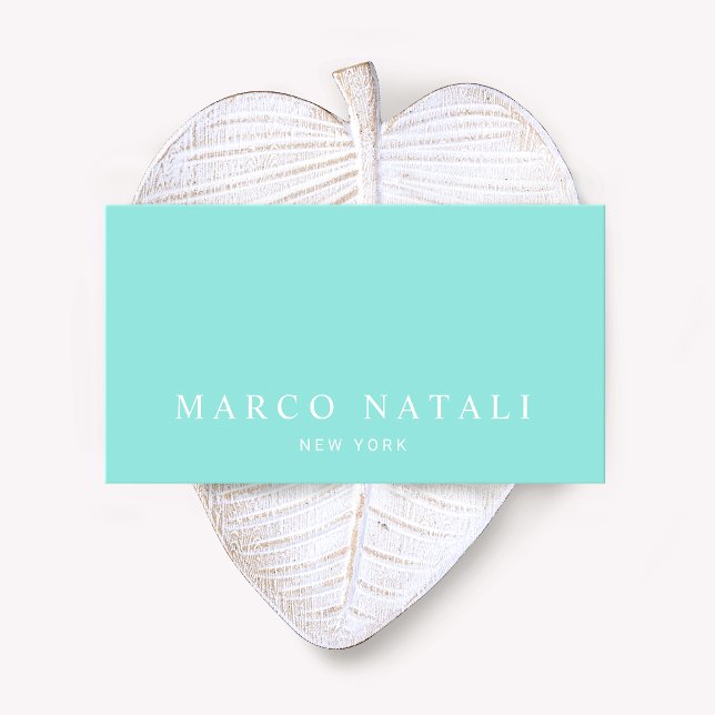 Tarjeta De Visita Profesional Turquesa Sencillo (Subido por el creador)