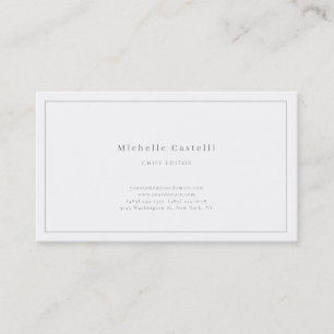 Tarjeta De Visita Profesional Único Clásico Plano Negro Blanco