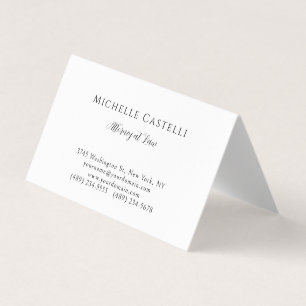 Tarjeta De Visita Profesional Único Minimalista Simple Blanco Negro