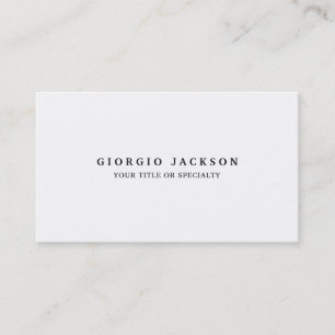 Tarjeta De Visita Profesional Único Plano Negro y Blanco Moderno