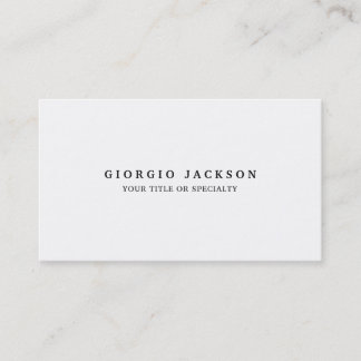 Tarjeta De Visita Profesional Único Plano Negro y Blanco Moderno