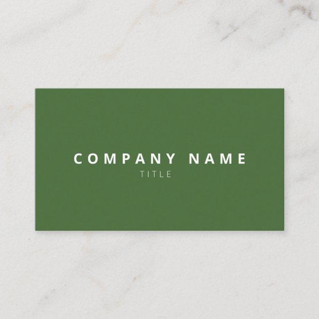 Tarjeta de visita profesional verde bosque minimal (Anverso)