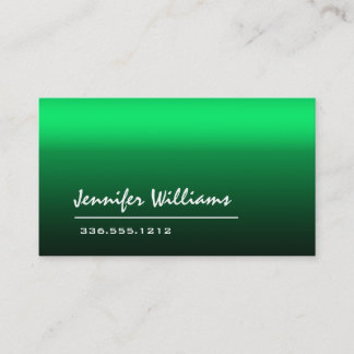 Tarjeta de visita profesional verde simple Minimal