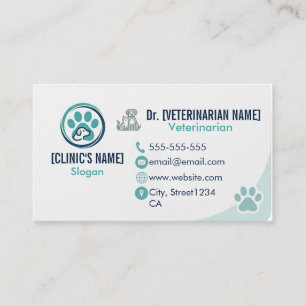 Tarjeta de Visita Profesional Veterinaria