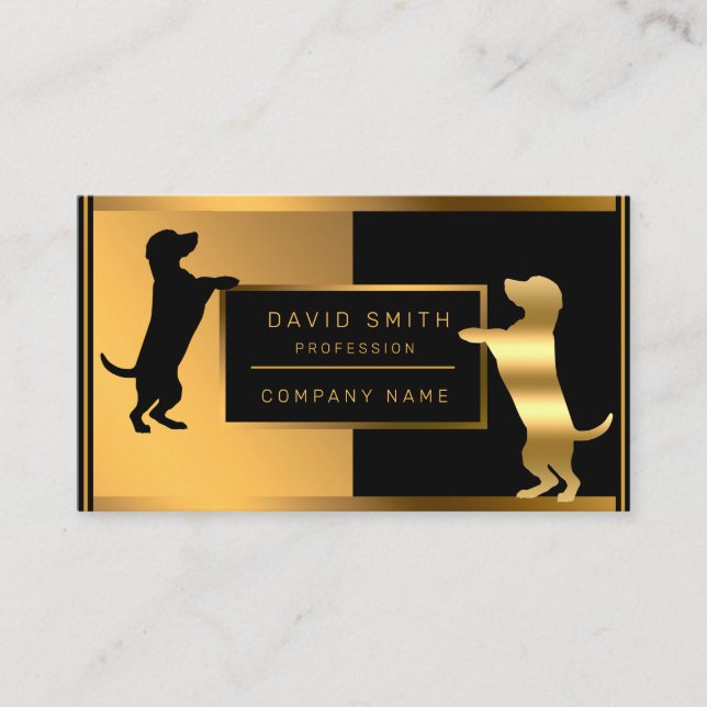 Tarjeta De Visita Profesional Veterinario de Perro de Lujo Añade Tu  (Anverso)