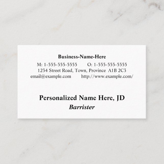 Tarjeta de visita profesional Vintage Look (Anverso)