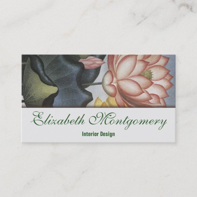 Tarjeta de visita profesional Vintage Water Lillie (Anverso)