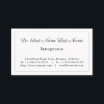 Tarjeta de visita profesional Vintage y Classic<br><div class="desc">Este clásico y vintage diseño de tarjetas de visita incluye un nombre,  profesión y detalles de contacto que se pueden personalizar. También tiene un borde de una sola línea. Tarjetas de visita como éstas pueden ser utilizadas por un profesional como un dentista,  un arquitecto o un ingeniero.</div>