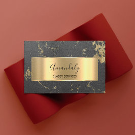 Tarjeta De Visita Profesional VIP Gold Resumen Marble Gris Gris Gris