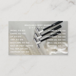 Tarjeta De Visita Profesional y Chic para depilación brasileña y cor