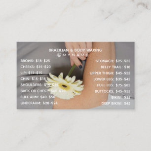 Tarjeta De Visita Profesional y Chic para depilación brasileña y cor