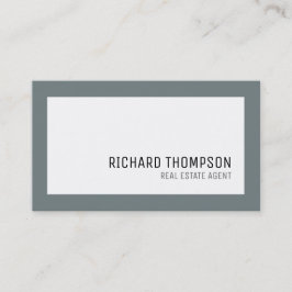 Tarjeta De Visita Profesional y elegante, borde gris, mínimo