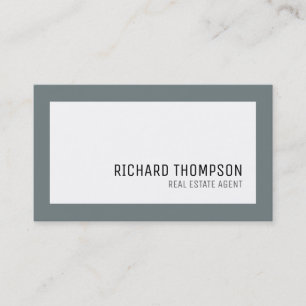 Tarjeta De Visita Profesional y elegante, borde gris, mínimo