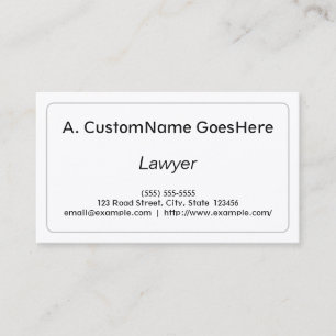 Tarjeta de visita profesional y limpia del abogado