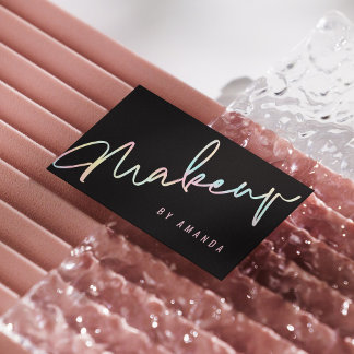 Tarjeta De Visita Profesional y moderno artista de maquillaje negro