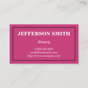 Tarjeta de visita profesional y simple del notario