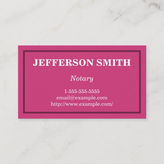 Tarjeta de visita profesional y simple del notario (Anverso)