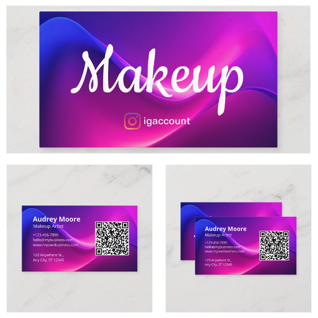Tarjeta De Visita Profesionales de la belleza maquillan artista Códi (Beauty Professionals Makeup Artist QR Code Business Card
)