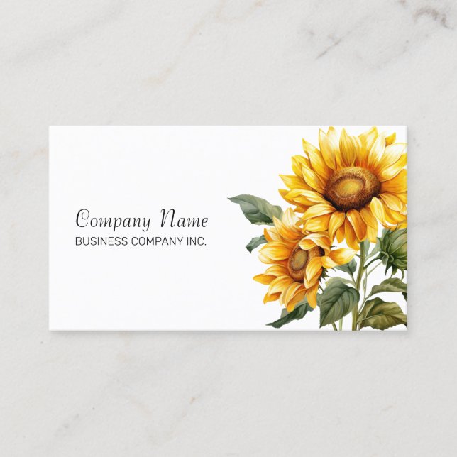 Tarjeta De Visita Profesionales de Sunflower Bright Florals (Anverso)