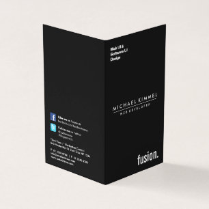 Tarjeta De Visita Profesionales Minimalistas negros