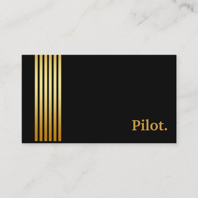 Tarjeta De Visita Profesionales piloto de Black & Gold (Anverso)