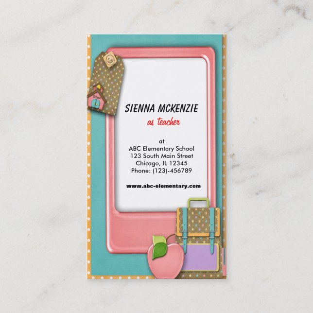 Tarjeta De Visita Profesor (Anverso)