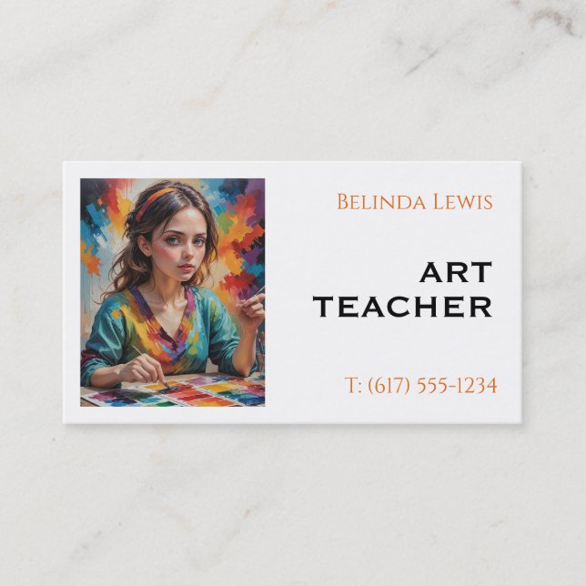 Tarjeta De Visita Profesor de arte | Sepia (Anverso)