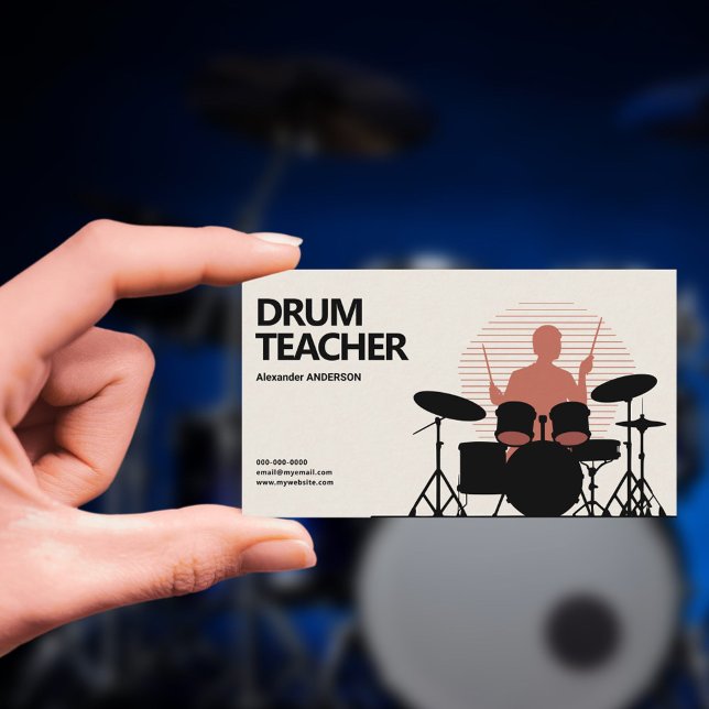 Tarjeta De Visita Profesor de Batería (Drum Teacher Business Card)