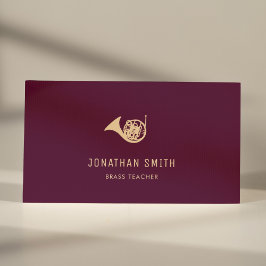 Tarjeta De Visita Profesor de Brass Profesional del Cuerno de Franci