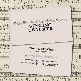 Tarjeta De Visita Profesor de canto - Hoja de música