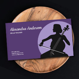 Tarjeta De Visita Profesor de Cello - Púrpura