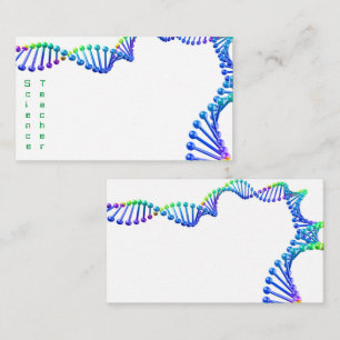 Tarjeta De Visita profesor de ciencias de doble hélice verde azul 3D