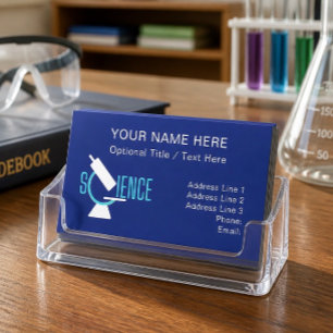 Tarjeta De Visita Profesor de Ciencias / Microscopio Educador 