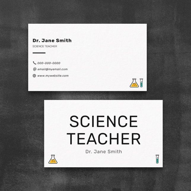 Tarjeta De Visita Profesor de Ciencias Simple (Simple Science Teacher Business Card)