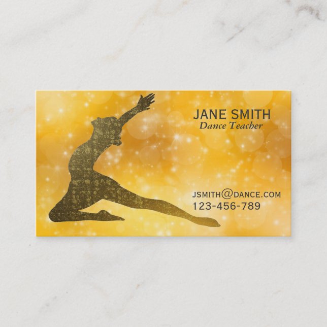 Tarjeta De Visita Profesor de danza Instructor de danza moderno (Anverso)