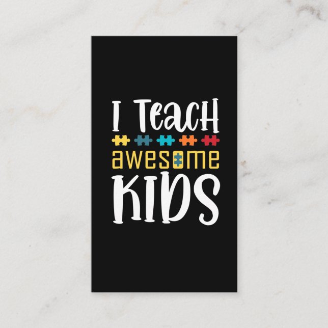 Tarjeta De Visita Profesor de educación especial rompe conciencia de (Anverso)