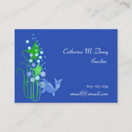 Tarjeta De Visita profesor de escuela, pescado, agua