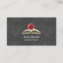 Tarjeta De Visita Profesor de fondo de tablero de papel y Apple