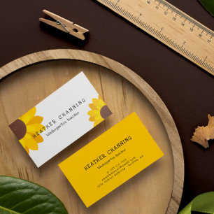 Tarjeta De Visita Profesor de girasoles brillantes