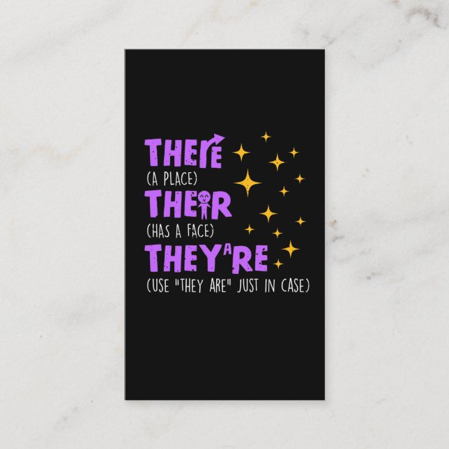 Tarjeta De Visita Profesor de gramática de escuela de inglés (Anverso)