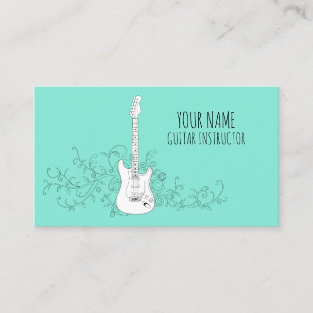 Tarjeta De Visita Profesor de guitarra Guitarista (Anverso)
