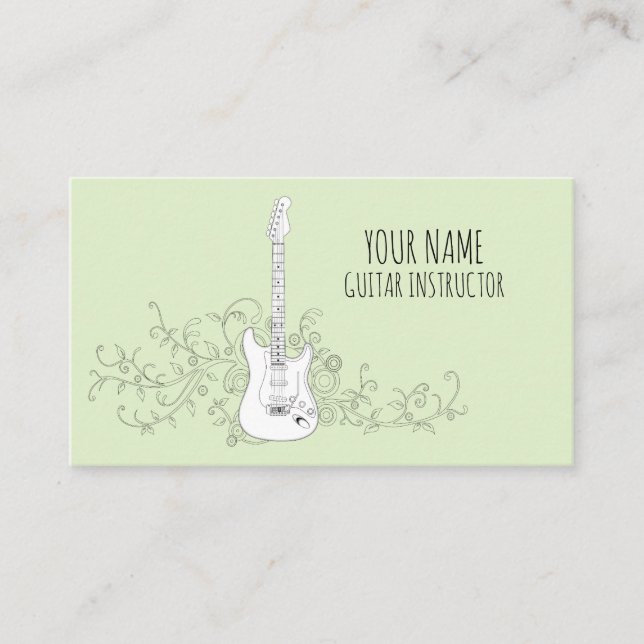 Tarjeta De Visita Profesor de guitarra Guitarista (Anverso)
