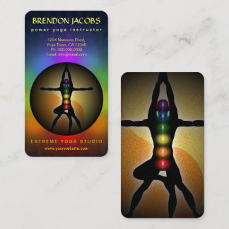 Tarjeta De Visita Profesor de Instructores de Yoga Chakras Manly Pos