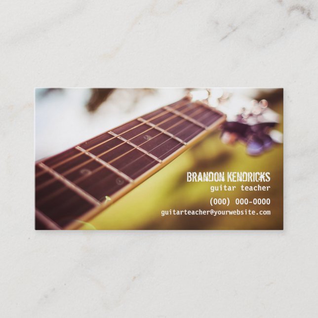 Tarjeta De Visita Profesor de la guitarra (Anverso)