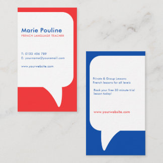 Tarjeta De Visita Profesor de Lengua Francesa