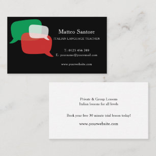 Tarjeta De Visita Profesor de lengua italiana