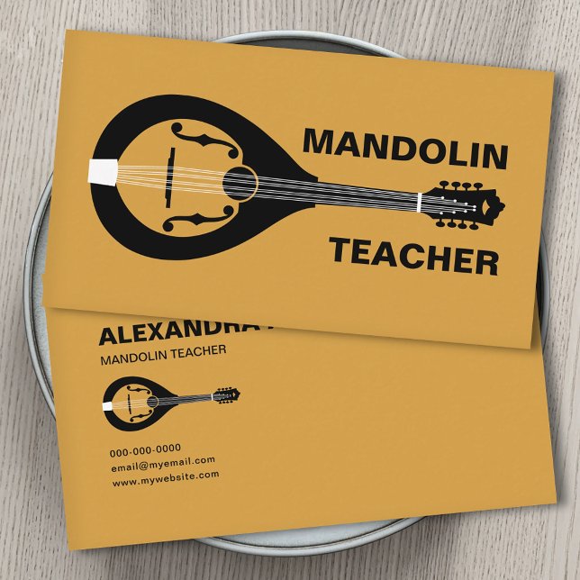 Tarjeta De Visita Profesor de Mandolina (Mandolin Teacher Business Card)