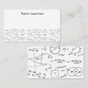 Tarjeta De Visita profesor de matemáticas de pizarra de matemáticas