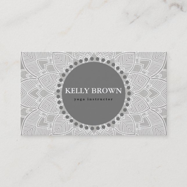 Tarjeta De Visita Profesor de Meditación de Yoga Instructor Mandala  (Anverso)