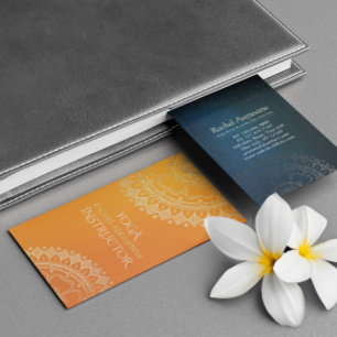 Tarjeta De Visita Profesor de Meditación de Yoga Mandala Moderno Nar